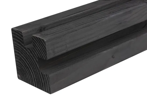 Sleufpaal Douglas hout (hoekpaal) 110x110mm zwart geïmpregneerd (gedompeld)