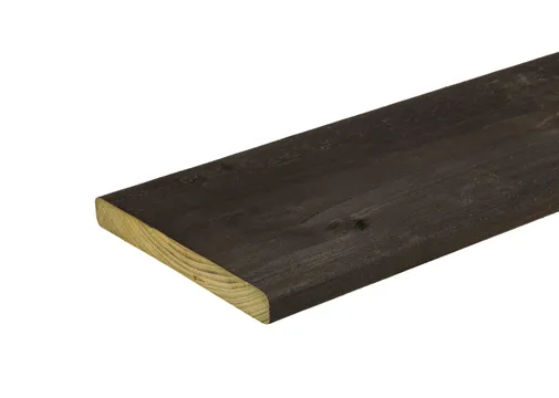 Plank Douglas hout 16x140mm zwart (gedompeld) geschaafd