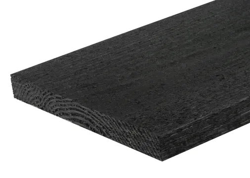 Potdekselplank Douglas hout 22x200mm bezaagd zwart geïmpregneerd (gedompeld) 