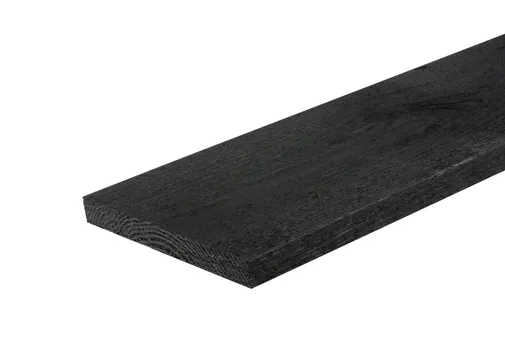 Potdekselplank Douglas hout 22x200mm bezaagd zwart geïmpregneerd (gedompeld) 