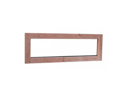 Vast raam Douglas hout buitenmaat 138,4x48,4cm dubbel glas zonder kozijn en zijlicht 