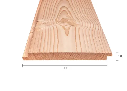 Sponningdeel Douglas 18x190mm geschaafd/fijnbezaagd