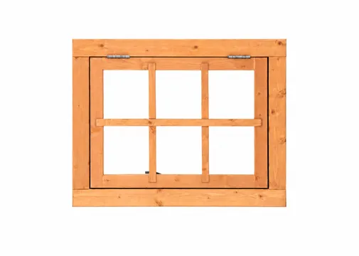 Douglas uitzetraam met enkelglas - buitenmaat 90x70cm incl. RVS raambeslag