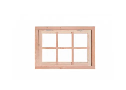 Uitzetraam Douglas hout buitenmaat 89,9x70,3cm met glas, kozijn en beslag 
