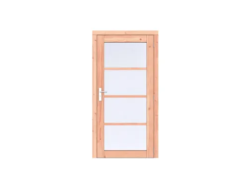 Deur Douglas hout volglas Prestige rechtsdraaiend - buitenmaat 108x209cm met RVS deurbeslag