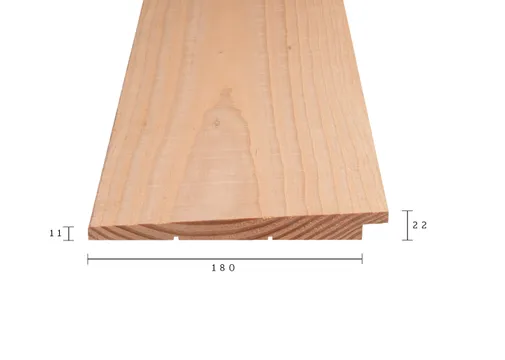 Zweeds Rabat Douglas hout 11/22x195mm (werkend 180mm) fijnbezaagd 