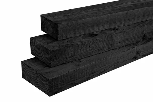 Balk Douglas hout 100x200mm fijnbezaagd zwart geïmpregneerd (gedompeld)