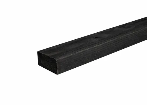 Regel Douglas hout 50x100mm fijnbezaagd zwart geïmpregneerd (gedompeld)
