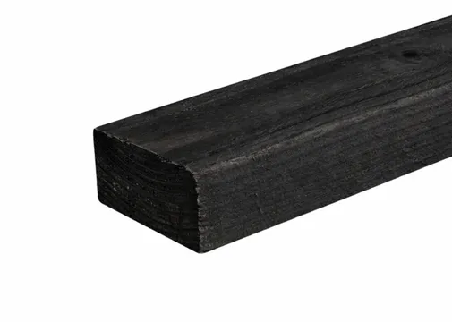 Regel Douglas hout 50x100mm fijnbezaagd zwart geïmpregneerd (gedompeld) 