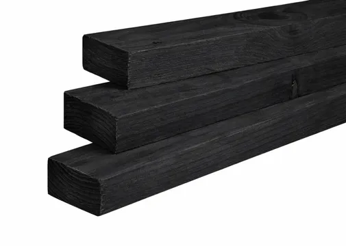 Regel Douglas hout 50x100mm fijnbezaagd zwart geïmpregneerd (gedompeld) 