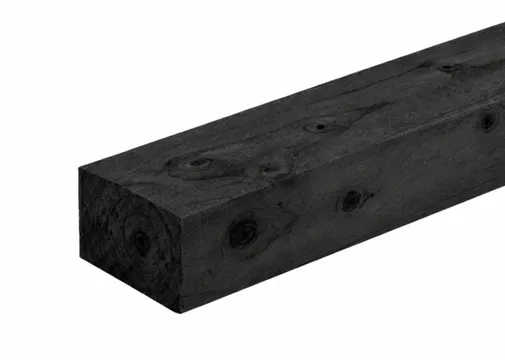 Regel Douglas hout 50x75mm fijnbezaagd zwart geïmpregneerd (gedompeld) 