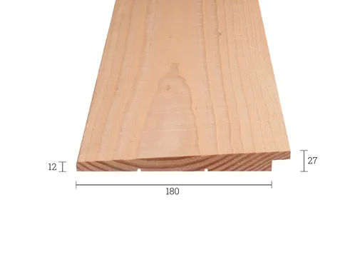 "Profi" Zweeds Rabat Douglas 12-27x195mm (werkend 180mm) fijnbezaagd