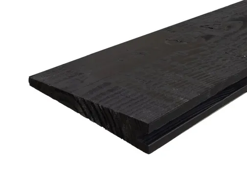 Dubbel Zweeds Rabat Douglas hout 9-30x190mm (werkend 175mm) 2-zijdig fijnbezaagd zwart gespoten
