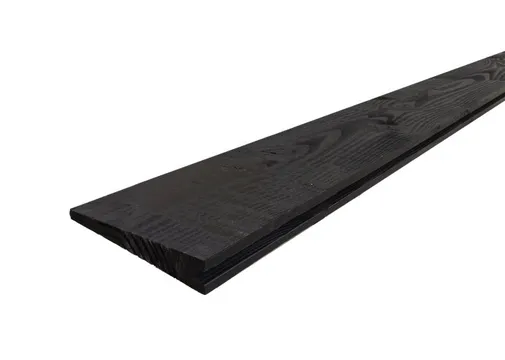 Dubbel Zweeds Rabat Douglas hout 9-30x190mm (werkend 175mm) 2-zijdig fijnbezaagd zwart gespoten