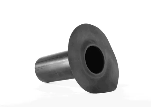EPDM dakdoorvoer onderuitloop ø125x300mm - Zwart