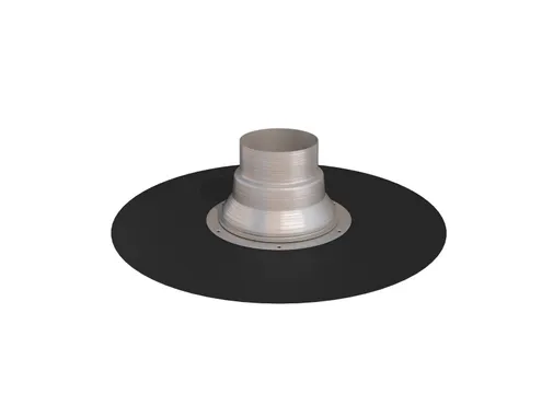 EPDM rookgasdoorvoer plakplaat ø135mm - hoogte 145mm - zwart