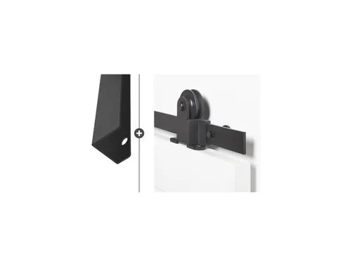 Schuifdeur systeem Foxtrot zwart 200cm met deurgreep Vernal 50 mat zwart