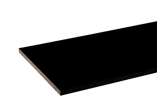 Meubelpaneel geplastificeerd spaanplaat 18mm met 1mm ABS kantlaminaat Zwart