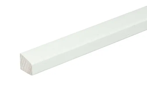 Glaslat C2 Meranti 19x21mm (bovenzijde afgeschuind) Komo 80mu wit gegrond per 10 stuks