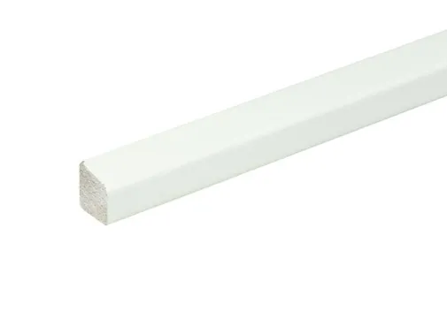 Glaslat D1 Meranti 17x15mm (bovenzijde afgeschuind) Komo 80mu wit gegrond per 10 stuks