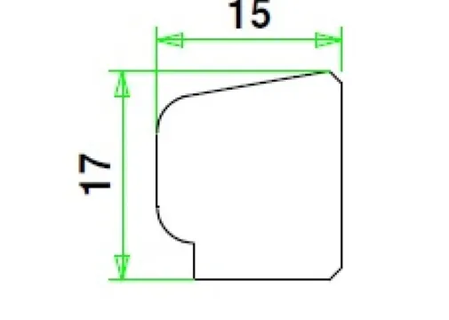 Glaslat E1 Meranti 17x15mm (bovenzijde afgeschuind en ondersponning) Komo 80mu wit gegrond per 10 stuks