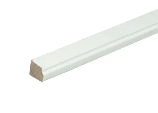 Glaslat E2 Meranti 17x19mm (bovenzijde afgeschuind en ondersponning) Komo 80mu wit gegrond per 10 stuks