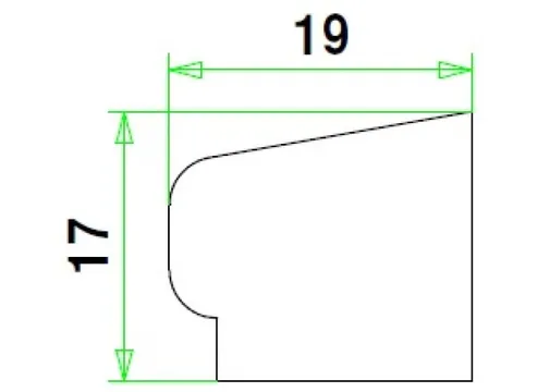 Glaslat E2 Meranti 17x19mm (bovenzijde afgeschuind en ondersponning) Komo 80mu wit gegrond per 10 stuks