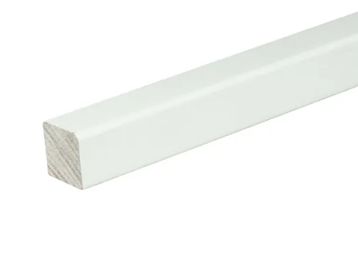 Glaslat F5 Meranti 25x25mm (rechthoekig met 1 afgeronde hoek) Komo 80mu wit gegrond per 10 stuks