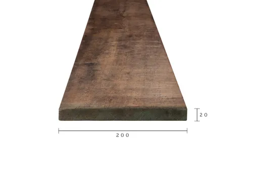 Plank Azobé of Angelim Vermelho 20x200mm bezaagd