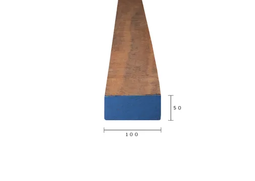 Regel Azobé of Angelim Vermelho 50x100mm bezaagd 