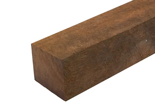 Paal Hardhout Azobé of Angelim Vermelho 50x50mm bezaagd ongepunt