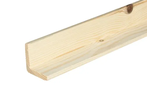 Hoeklat Grenen 40x40mm geschaafd per 10 stuks