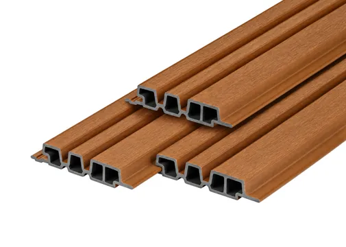Barcodeprofiel houtcomposiet 33x195mm (werkend 165mm) | Teak (warmbruin)