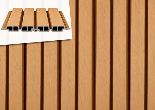 Dubbel Rhombus profiel houtcomposiet 33x170mm (werkend 140mm) | Cedar (lichtbruin) 