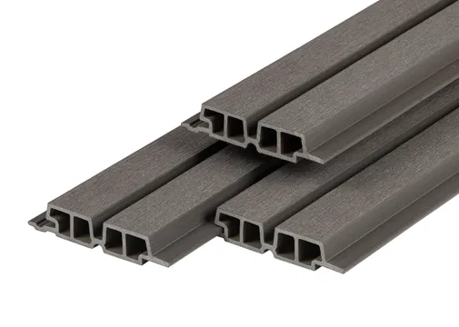 Dubbel Rhombus profiel houtcomposiet 33x170mm (werkend 140mm) - Donker grijs 