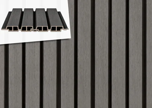 Dubbel Rhombus profiel houtcomposiet 33x170mm (werkend 140mm) | Donkergrijs