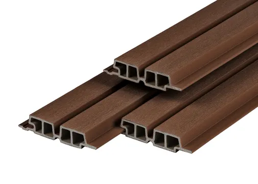 Dubbel Rhombus profiel houtcomposiet 33x170mm (werkend 140mm) - Ipé (donker bruin) 