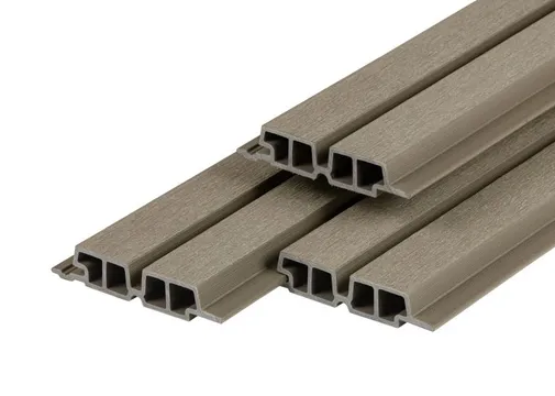 Dubbel Rhombus profiel houtcomposiet 33x170mm (werkend 140mm) - Licht grijs