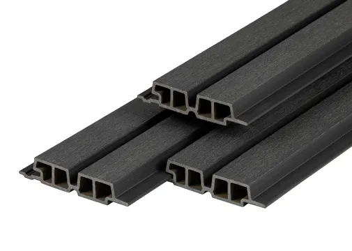 Dubbel Rhombus profiel houtcomposiet 33x170mm (werkend 140mm) - Zwart