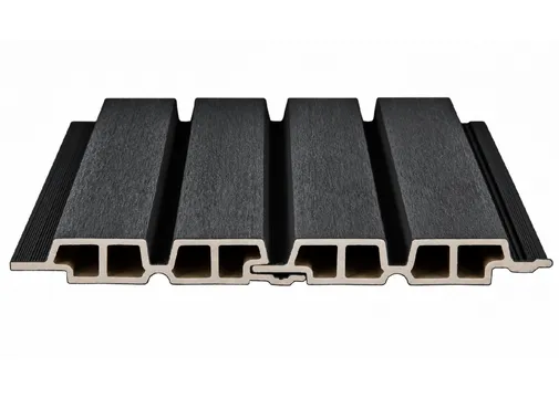 Dubbel Rhombus profiel houtcomposiet 33x170mm (werkend 140mm) | Zwart