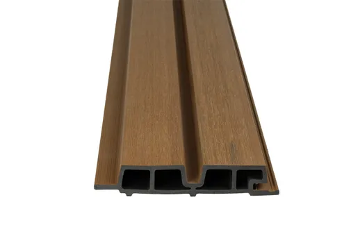 Dubbel rhombus profiel houtcomposiet 30x158mm (werkend 140mm) Teak