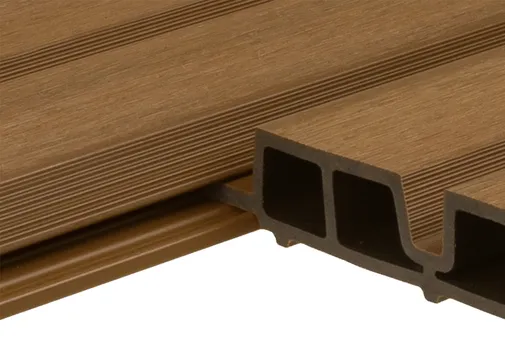 Dubbel rhombus profiel houtcomposiet 30x158mm (werkend 140mm) Teak