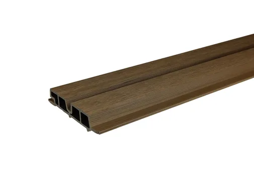 Dubbel rhombus profiel houtcomposiet 30x158mm (werkend 140mm) walnoot