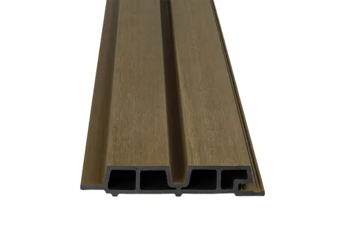 Dubbel rhombus profiel houtcomposiet 30x158mm (werkend 140mm) walnoot