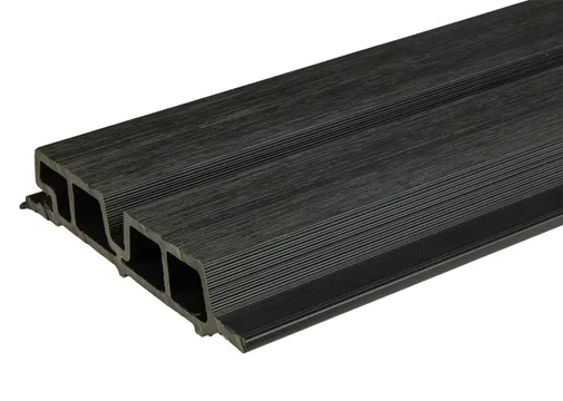 Dubbel rhombus profiel houtcomposiet 30x158mm (werkend 140mm) zwart