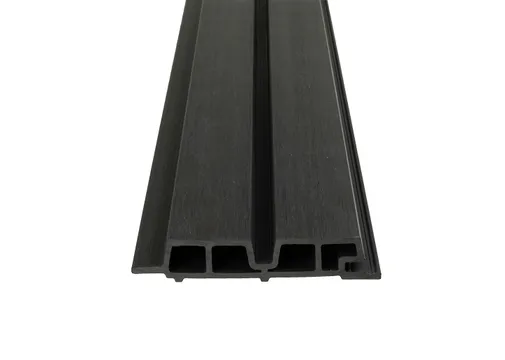 Dubbel rhombus profiel houtcomposiet 30x158mm (werkend 140mm) zwart