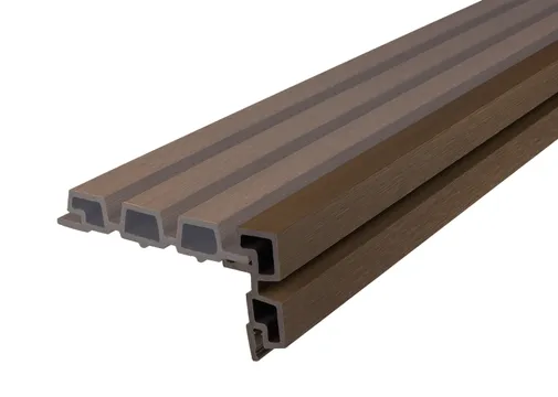Hoekprofiel houtcomposiet voor triple rhombus profiel 44x90mm walnoot