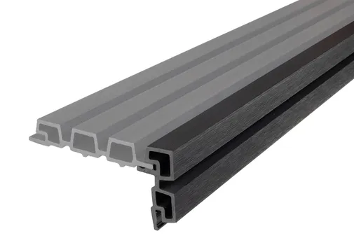 Hoekprofiel houtcomposiet voor triple rhombus profiel 44x90mm zwart
