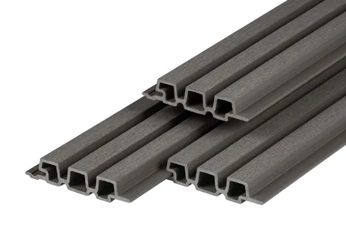 Triple Rhombus profiel houtcomposiet 33x170mm (werkend 140mm) - Donker grijs 