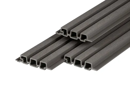 Triple Rhombus profiel houtcomposiet 33x170mm (werkend 140mm) - Donker grijs